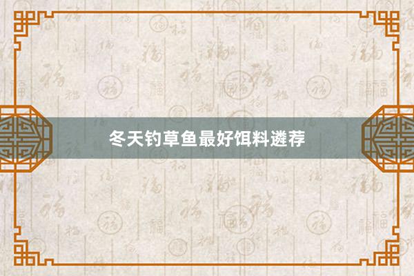 冬天钓草鱼最好饵料遴荐